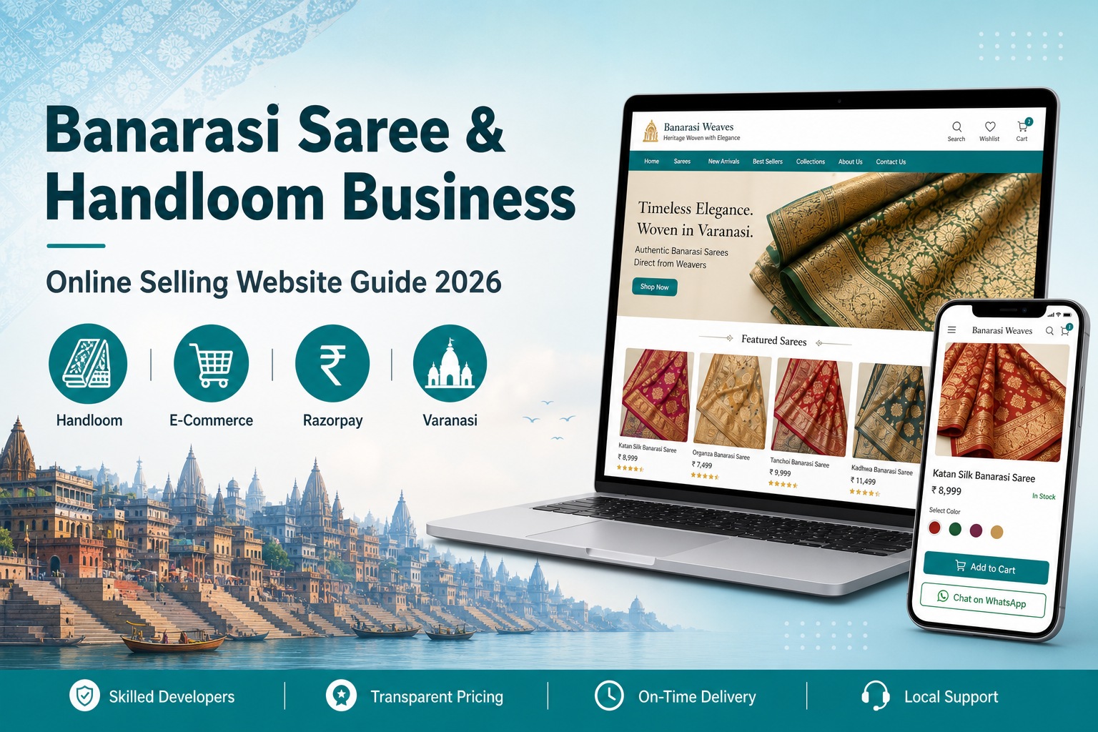 Banarasi saree website Varanasi online selling guide for handloom business 2026 Web Developer Kashi