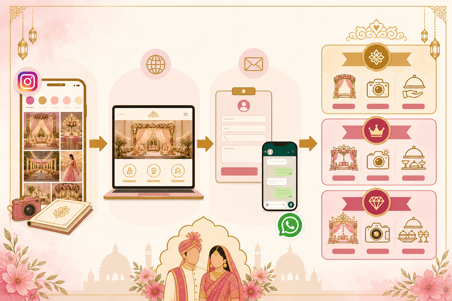 Wedding planner website enquiry flow packages and WhatsApp leads Varanasi 2026