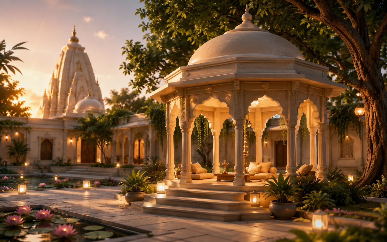 Ashrams & trusts — 3D illustration