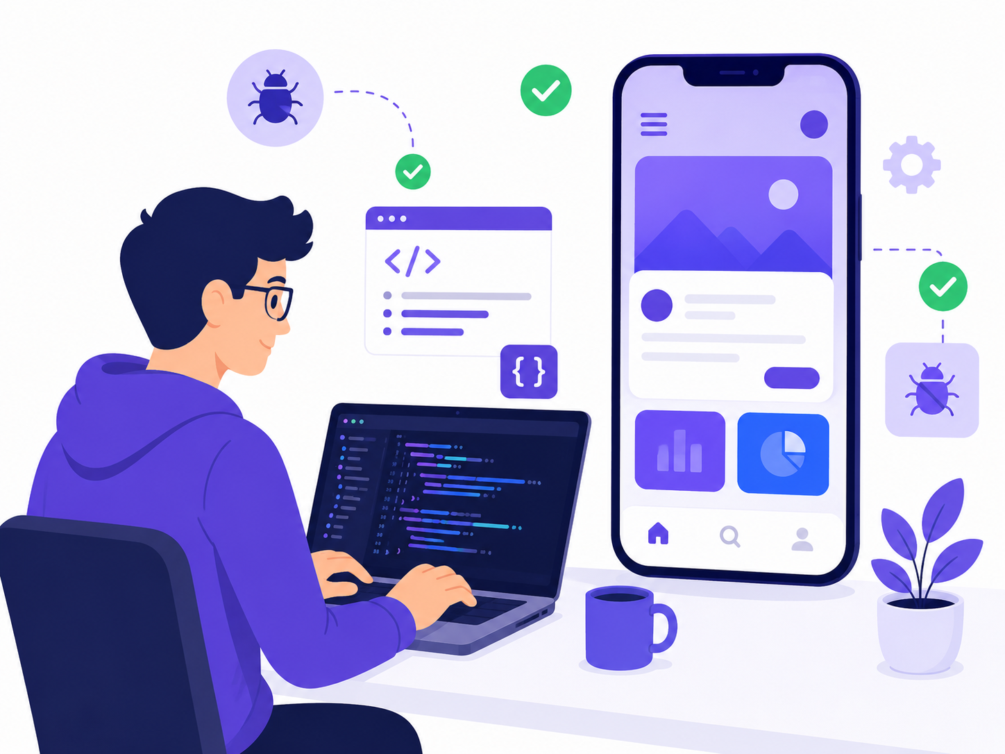 Development and testing step illustration