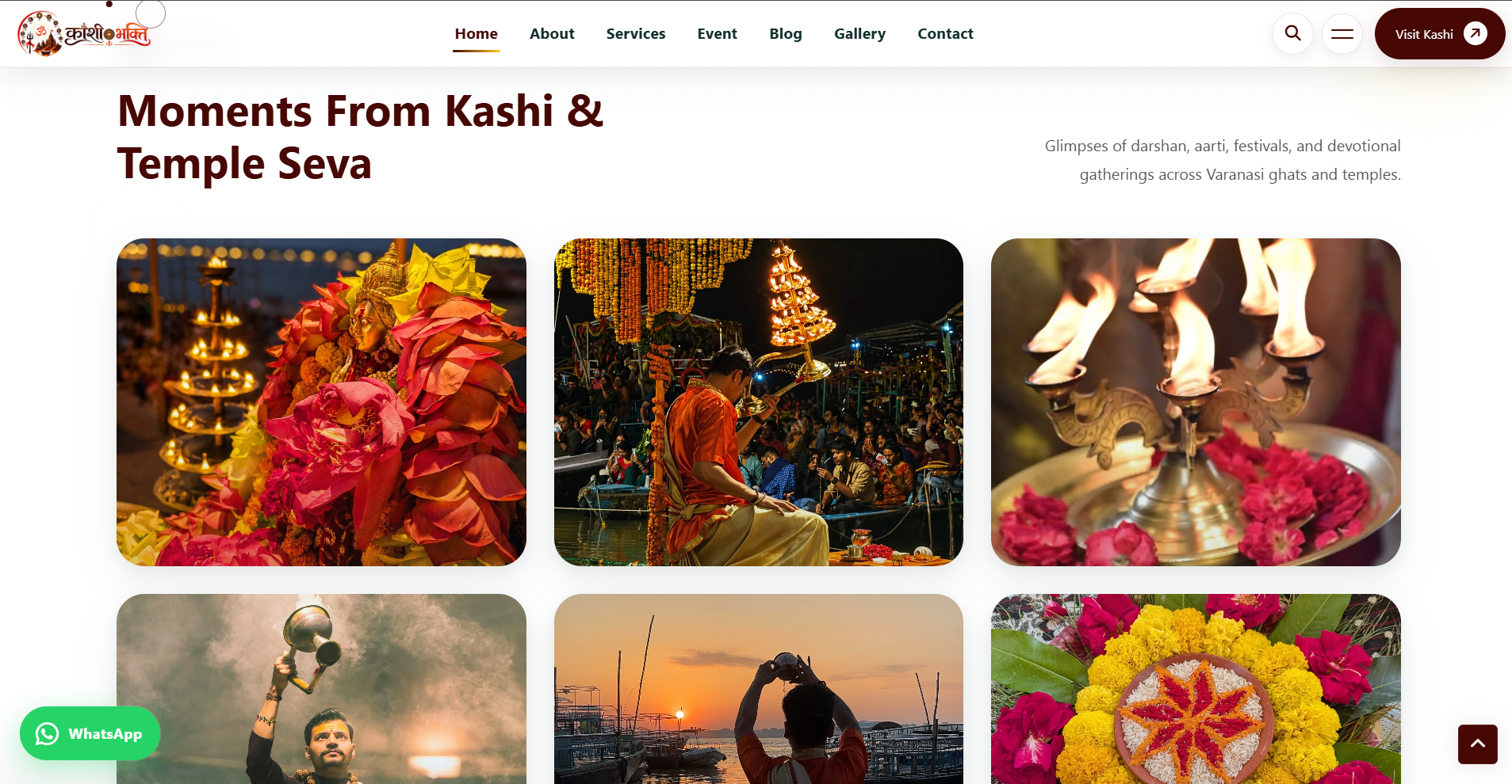 KashiBhakti gallery — Moments from Kashi darshan aarti and Varanasi ghats