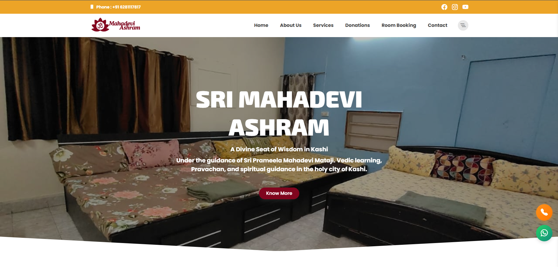 Sri Mahadevi Ashram - Spiritual Accommodation & Room Booking System