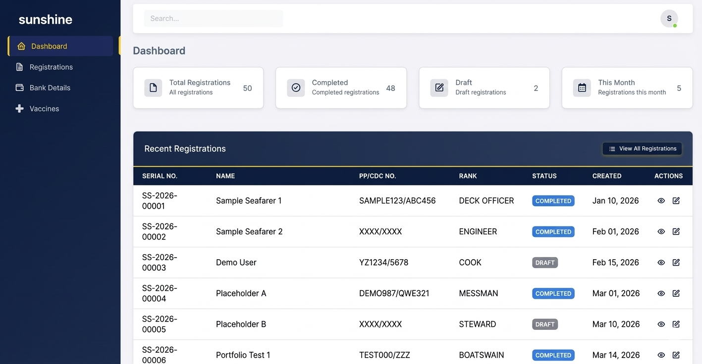 Sunshine Marine Medical Centre - Marine Medical Assessment System
